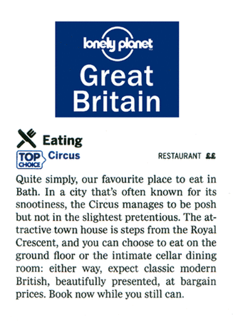 Circus Restaurant Bath review Lonely Planet Guide